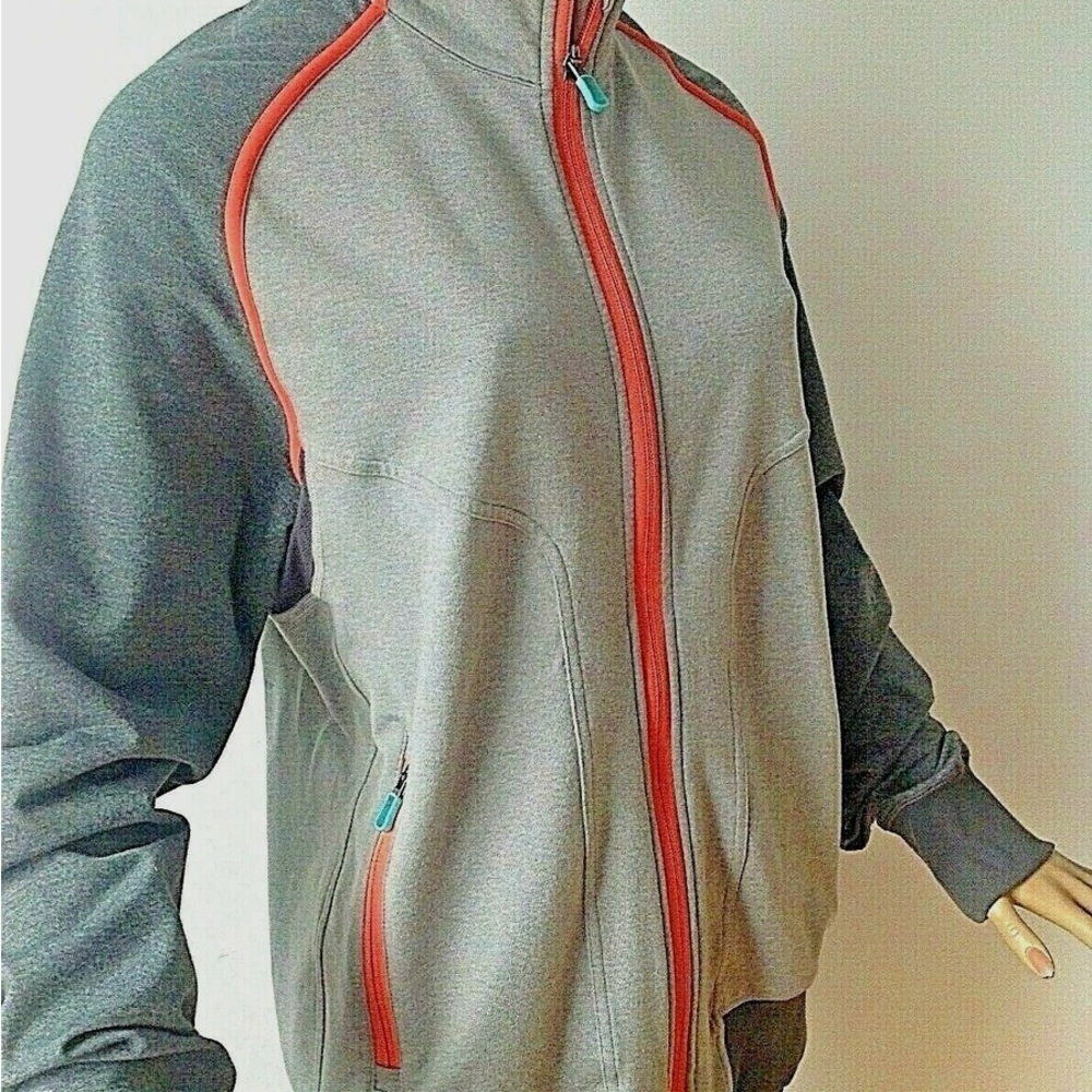 Lululemon Gray and Coral Zip-Up Jacket size large